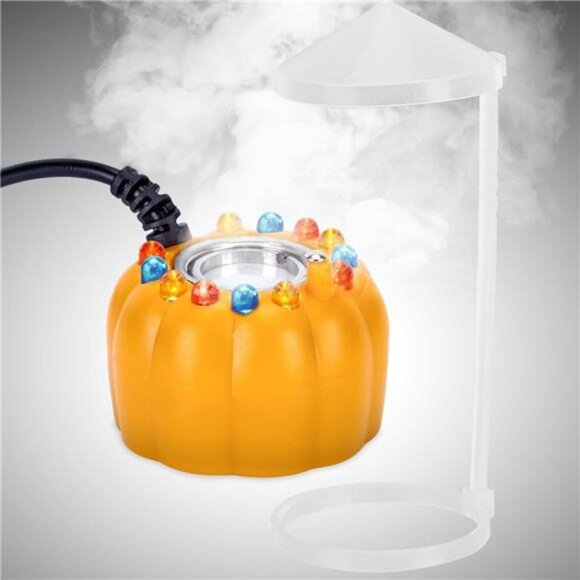 Mist Maker with Splash Guard, Pumpkin Fogger Water Fountain Pond Fog Machine LED - Picture 1 of 8